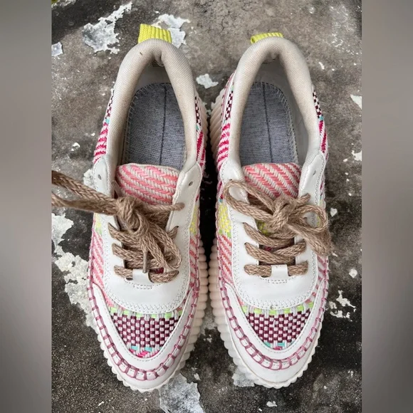 Dolce Vita Daran Woven Womens Platform Wedge Sneakers Sz9M *NO INSOLES* - Picture 3 of 14
